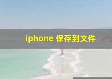 iphone 保存到文件